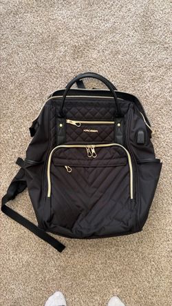 Kroser Black Quilted Backpack  w/USB