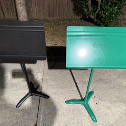 bundle of three music stands for sheet music