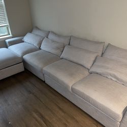 Section Grey Couch with Ottoman 