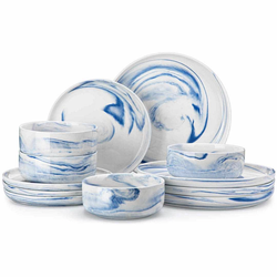 MALACASA Plates and Bowls Sets, 12 Pieces Porcelain Dinnerware Sets Dishware