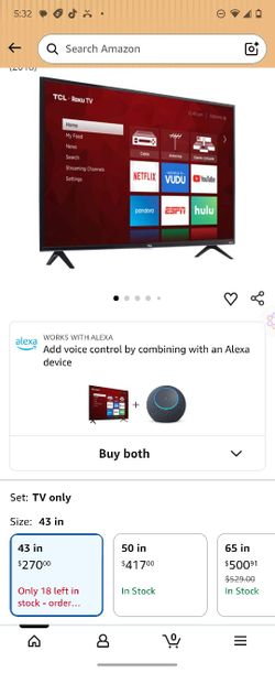 TCL 43 Inch 4K Ultra HD Smart ROKU LED TV