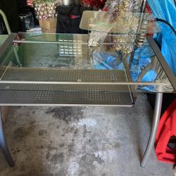 Glass Table Top Computer Desk