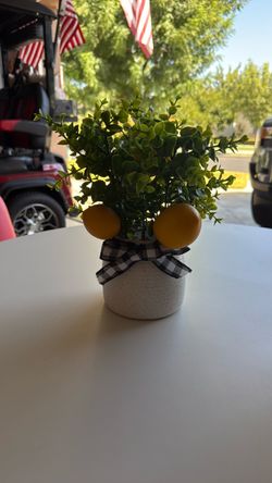 Decorative jar with lemons