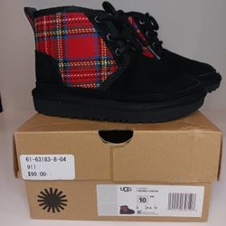 UGG Australia Youth Size 10 Black Red Boots