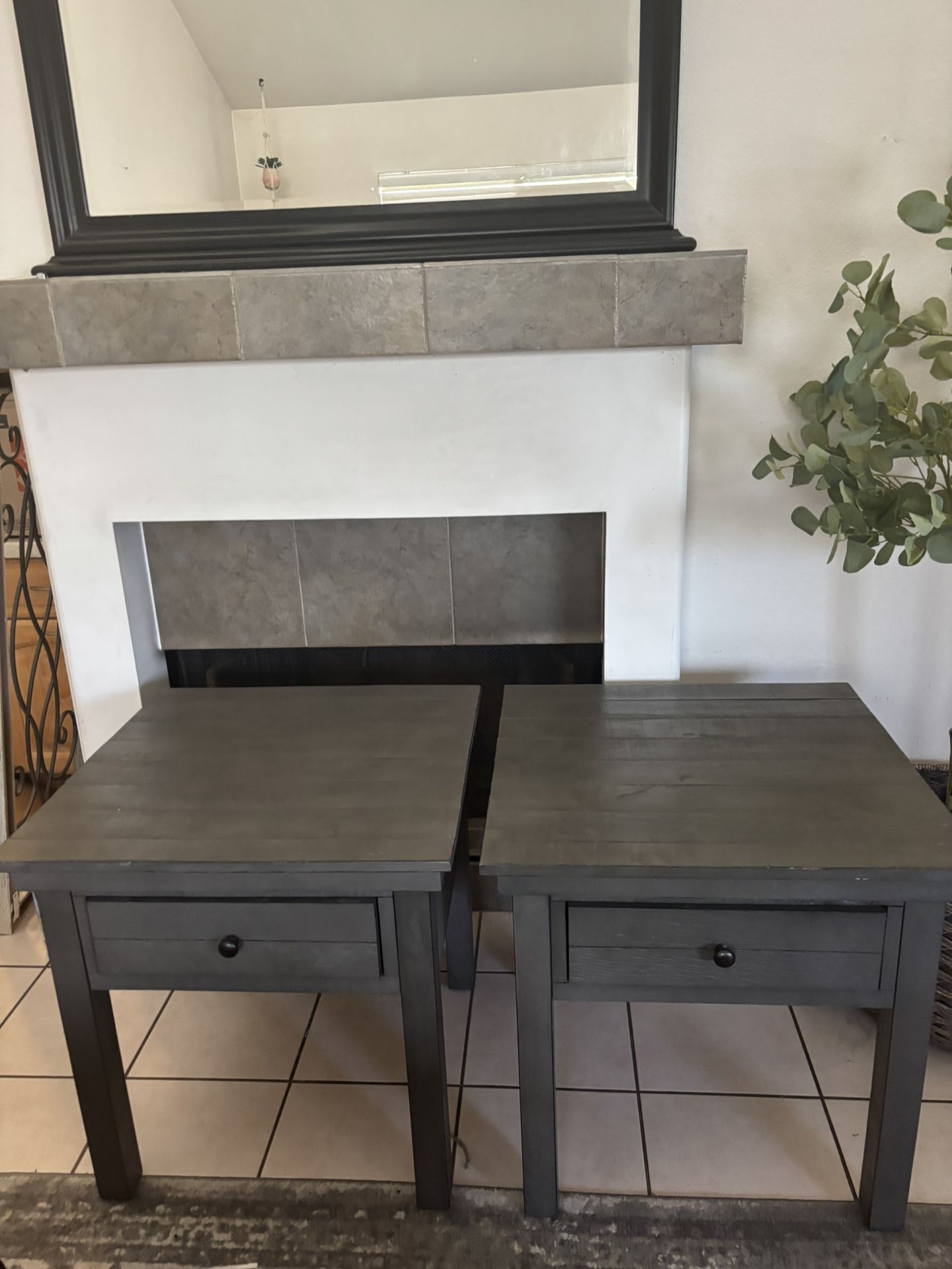 Dark Gray Wash End Tables