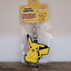 Pokemon Pikachu Rubber Reel Key Holder