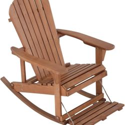 New Zero Gravity Collection Adirondack Rocking Chair with Built-in Footrest