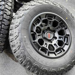 Brand new set of 4 17" Toyota TRD replica wheels 6x139.7 All-terrain tires