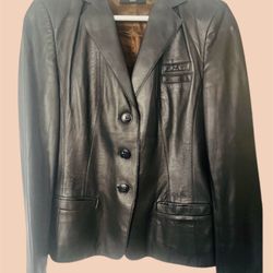 Hugo Boss Women's Brown Leather blazer Size 6