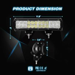 NEW, Nilight LED Light Bar 12Inch 72W Spot Flood Combo Super Bright Trucks Lights