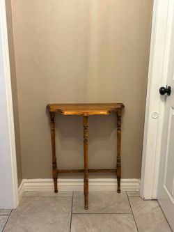 Vintage Half Moon Dark Wood Table console table farmhouse hall table end table wood table VTG 30βx12βx24β