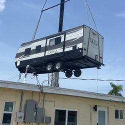 Rv Trailer,sheds Relocated, Movemos Casita De Patio Container Crane 🏗️ 