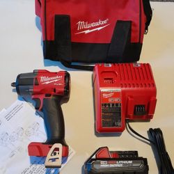 Milwaukee M18 Fuel Mid Torque 3/8" Impact Wrench  With Battery, Charger And Bag  $240