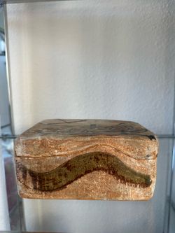 1975 Studio Pottery Slab Box | Lidded Stoneware Keepsake Box | Signed by Artist