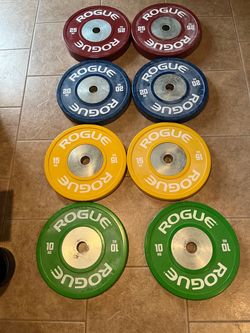 Rogue Olympic training plates 140kg set weights