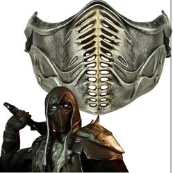 CrazyCatCos MK Game Mask, Jade/Sub-Zero/Kabal/Saibot/Scorpion/Smoke Resin Mask For Halloween Costume Accessory (saibot 11)