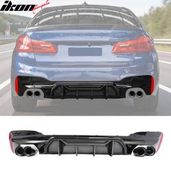Fits 2021-2023 BMW G30 Rear Diffuser M5 M-Perfermance Style + Black Quad Exhaust