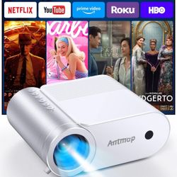 Mini Projector with WiFi and Bluetooth, Portable Projector for iPhone 1080P Support Outdoor Projector Wireless WiFi Projectors for Bedroom, Compatible