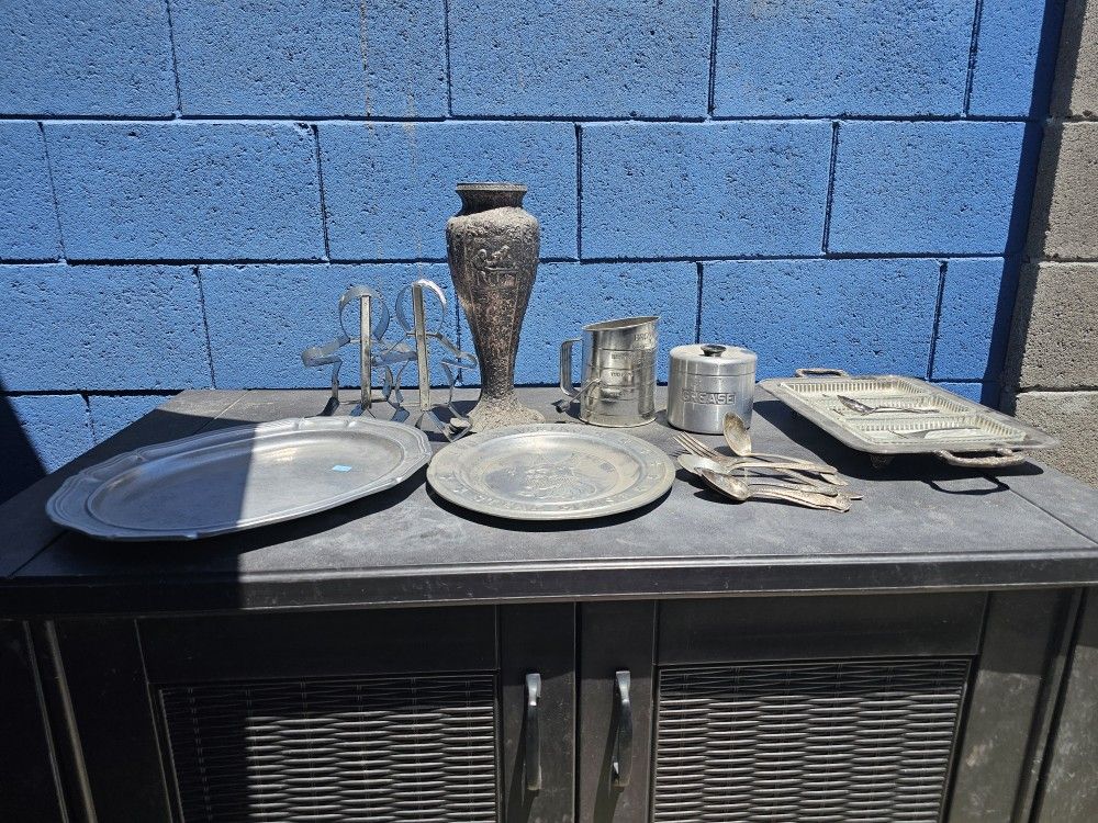 Antique And Vintage Kitchenware Silver Plate Pewter MCM To Victorian Cottagecore