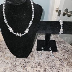 Silver Beaded Jewelry Set