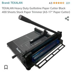 TEXALAN Heavy Duty Guillotine Paper Cutter Black 400 Sheets Stack Paper Trimmer