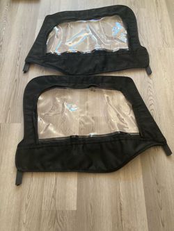 Smittybilt replacement soft top door skins - black diamond 89735