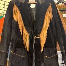 Vintage Western Leather Cowboy Jacket Blazer Coat