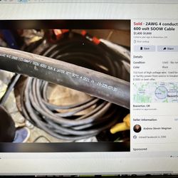 Heavy Duty 2/4 SOOW Power Cable - 140+ ft