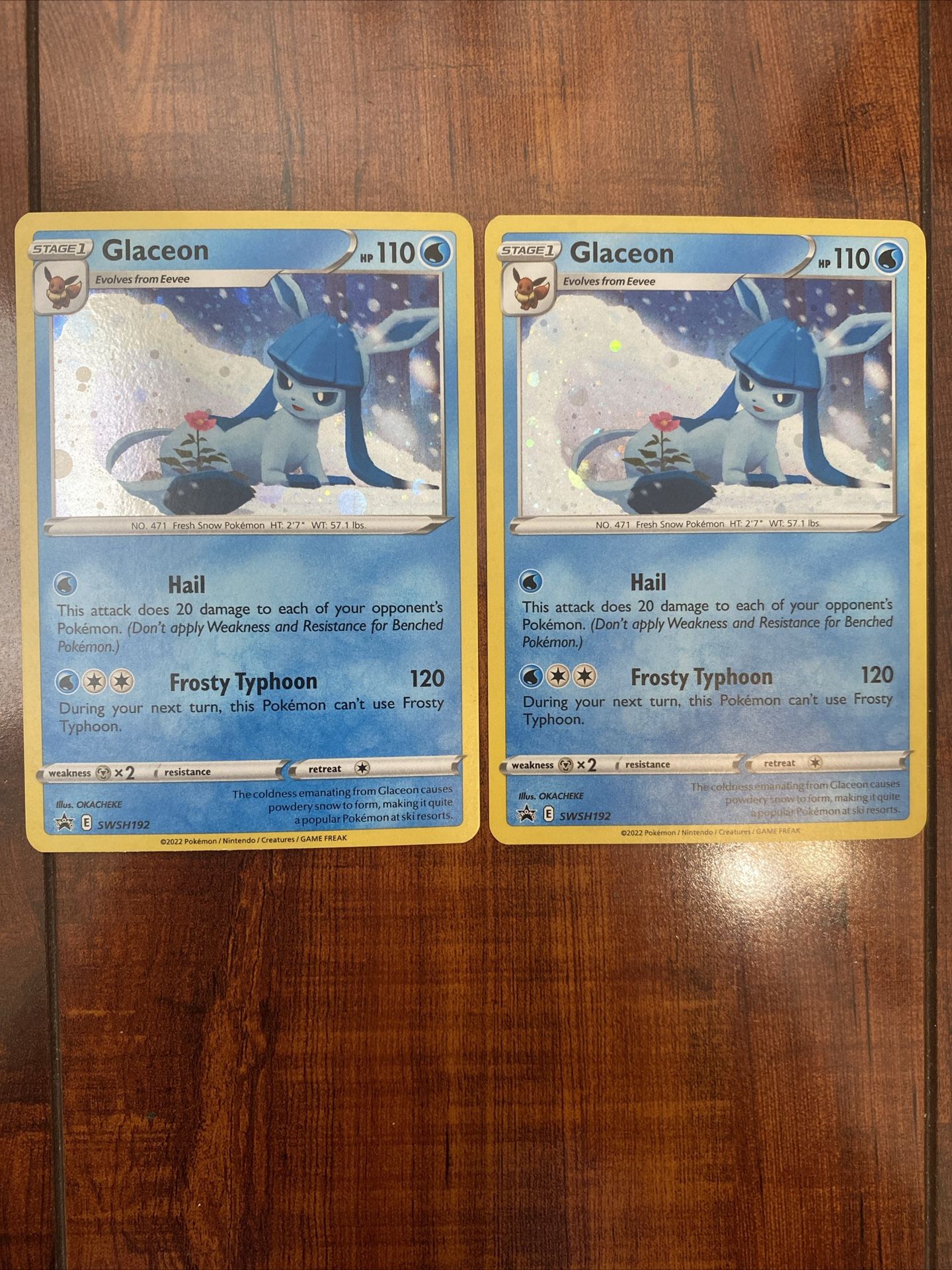 Pokemon Glaceon SWSH192 Sword & Shield Black Star Promo Holo Lot of 2 NM ❄️