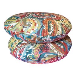 2 Multicolor Paisley Floor Cushions