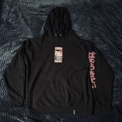 GIRL Skateboards x Hello Kitty Hoodie Sweatshirt Size Medium Black Sanrio Hoody