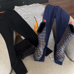Girl Leggings And Rain Boots