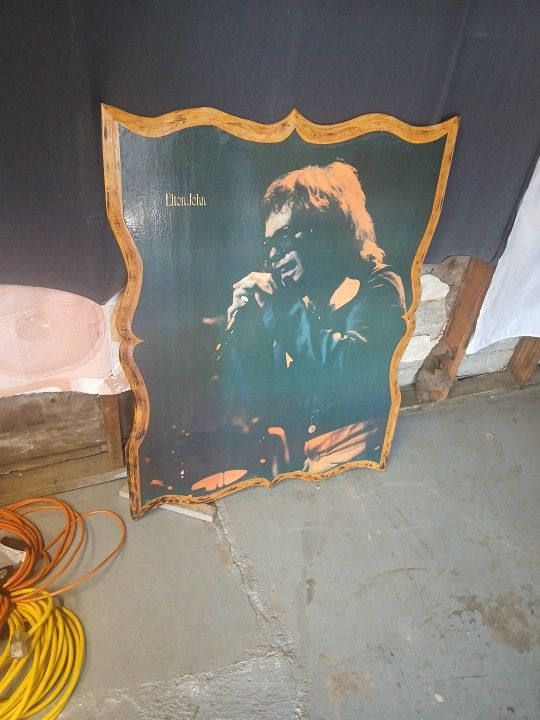Elton John Wooden Poster