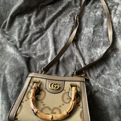 Gucci Diana Purse | Gucci Diana Mini Tote Bag in jumbo GG canvas with bamboo handles