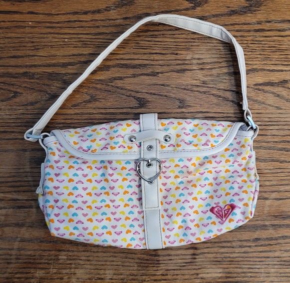Cute Roxy Purse Handbag With Colorful Little Hearts