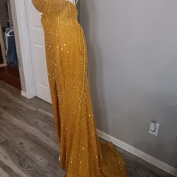 Marigold Sequin Corsett  Formal Prom Dress