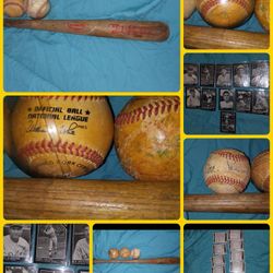 Vintage Baseball Memorabilia Signed Baseballs Old Reprints And More
