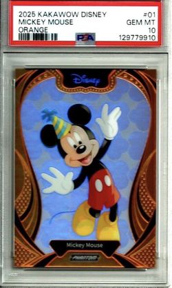 2025 Kakawow Disney Mickey Mouse Orange #01 PSA “10” GEM MT Serial #36/50 ONLY “3 exist!!! EXTREMELY RARE!!