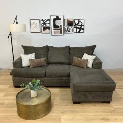Dark Gray Sectional Couch with Reversible Chaise Lounge