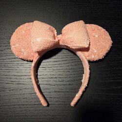 Pink on pink sequined Minnie Mouse ears
