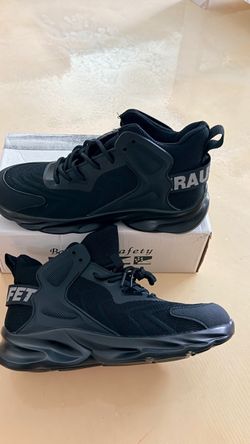 8.5 men Black Safety Work Sneakers