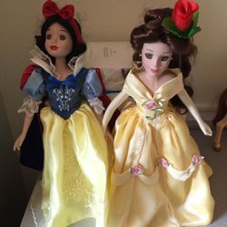 Bell And SnowWhite Collectible Porcelain Dolls