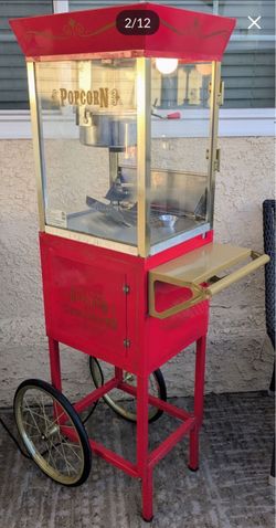 Vintage-Style Popcorn Cart- Commercial 10oz- Model: CCP610- Movie Theater Style Popcorn- Roughly 5ft Tall /18"by18" • appliances, game room, man Full