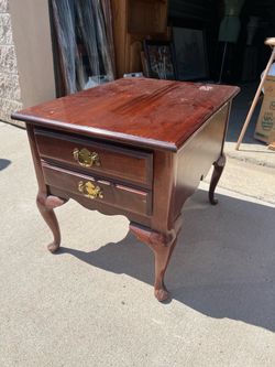 Queen Anne Cherry Nightstand with Drawers