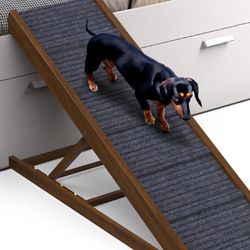 Brand New Dog Ramp for Bed Small Dog to Large Dog - Portable Ramp for Dogs, Folding Dog Ramp for All Breeds - Adjustable Wooden Dog Ramp for Couch, Ca