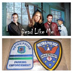 TV PROP Dead Like Me Production Used Police Patches x2