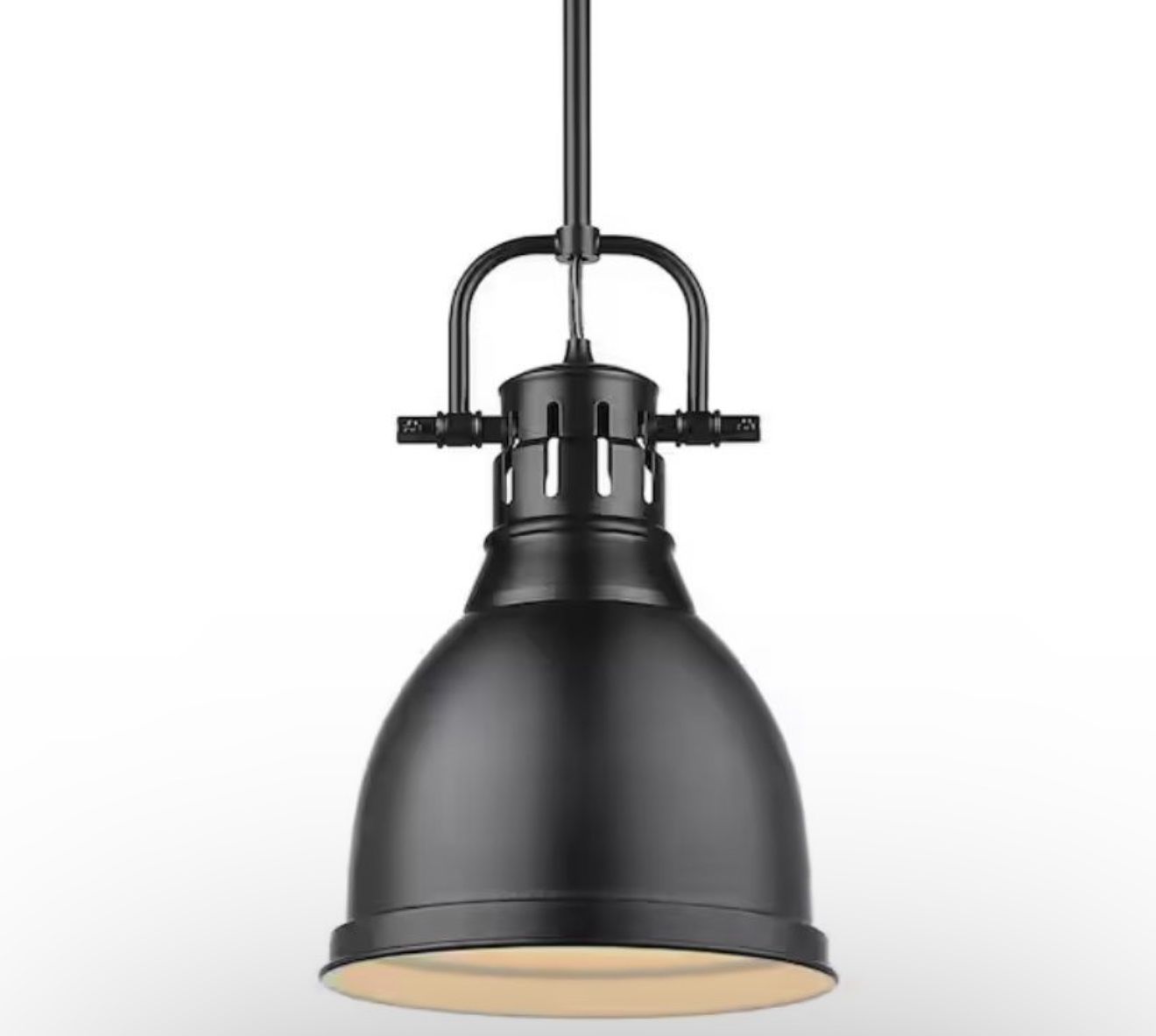 1-Light Black Pendant and Rod with Matte Black Shade