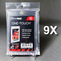 Lot of 9 Ultra Pro One-Touch 35pt Magnetic Card Holder Case UV Protection