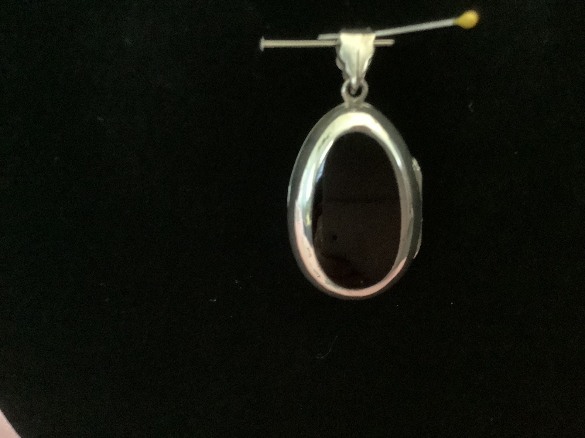 Sterling Silver And Onyx Locket