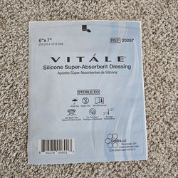 VITÁLE Silicone Super-Absorbent Foam Dressing 6x7